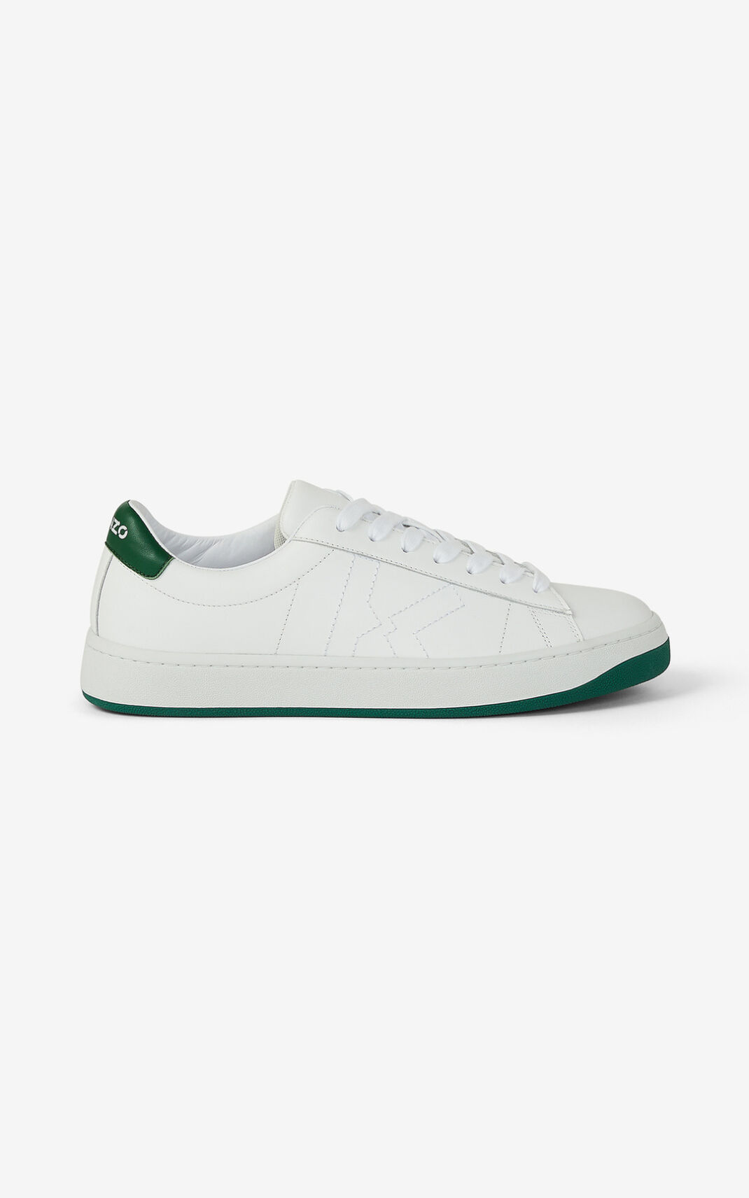 Kenzo Kourt K Logo Leern Sneakers Heren Groen | 57043PAOQ